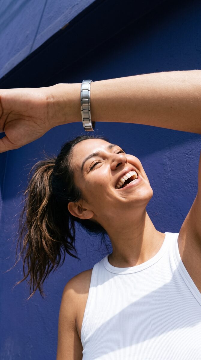 Pulsera de eslabones de acero, a contrapicado