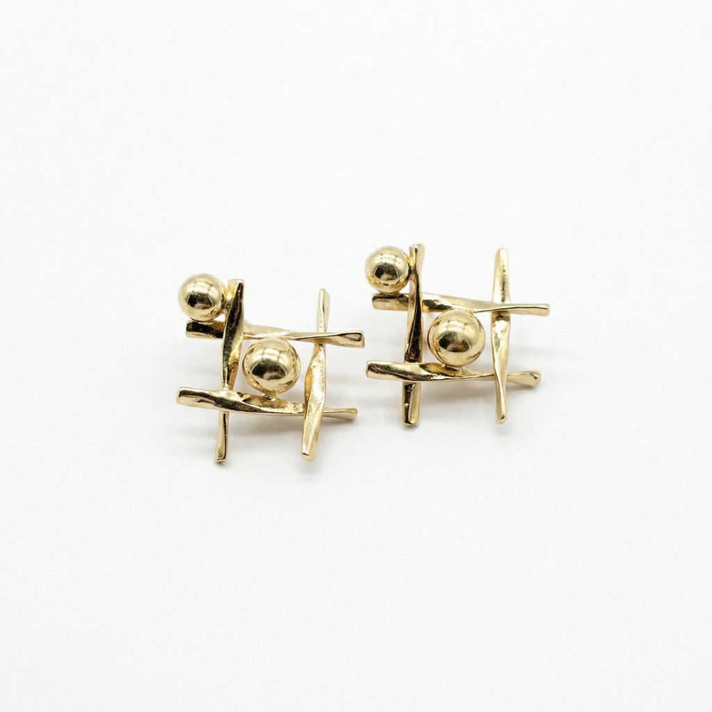 [AR-104] Arete Chapa de oro 18K · AR-104