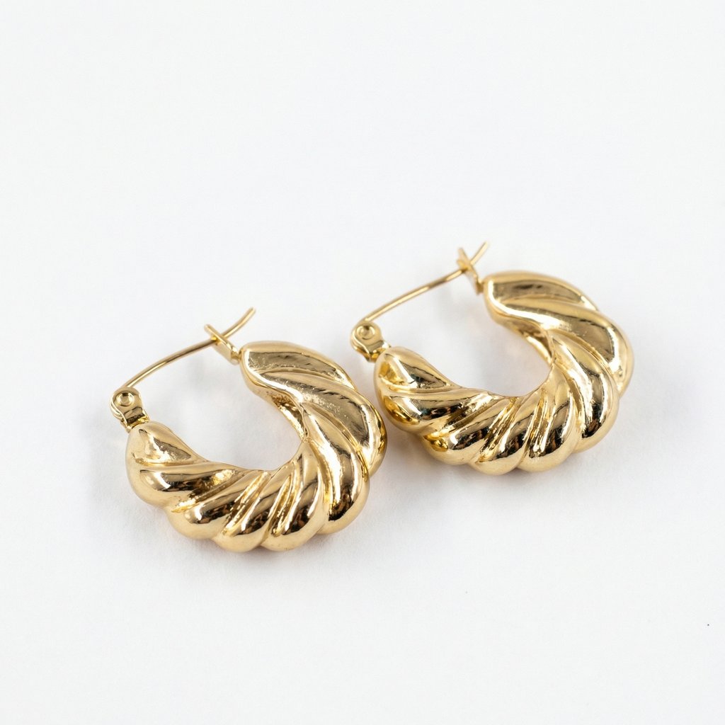 [A-023] Arracada Chapa de oro 18K · A-023