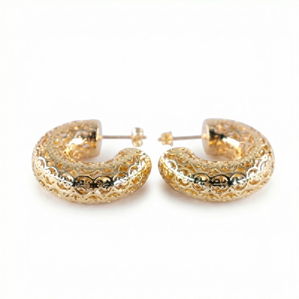 [A-225] Arracada Chapa de oro 18K · A-225