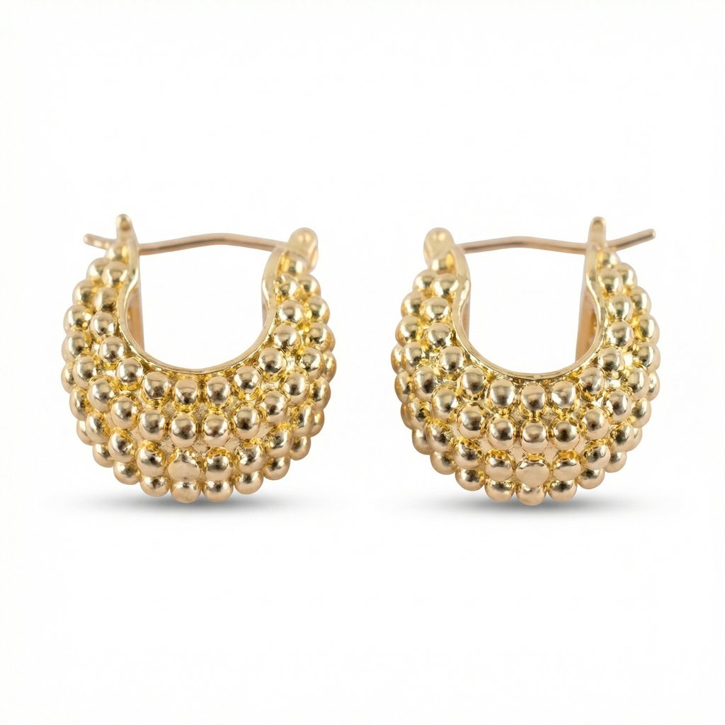 [A-066] Arracada Chapa de oro 18K · A-066